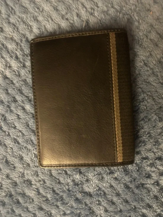 Coach Black Leather Card Holder with Subtle Logo - Picture 2 of 3